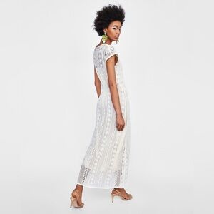 ZARA crotchet knit midi dress size small